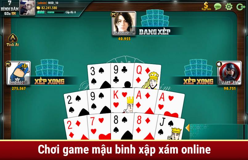 Cách chơi Mậu Binh online